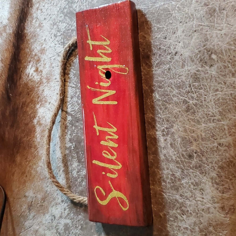 Wood Sign with Epoxy Silent Night